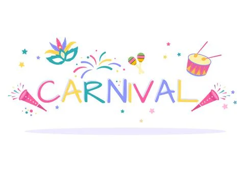 Happy Carnival Celebration Background Vector Illustration. People festival Wi Stock Illustration