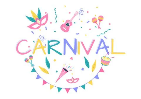 Happy Carnival Celebration Background Vector Illustration. People festival Wi Illustration