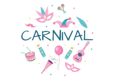 Happy Carnival Celebration Background Vector Illustration. People festival Wi Stock-Illustration