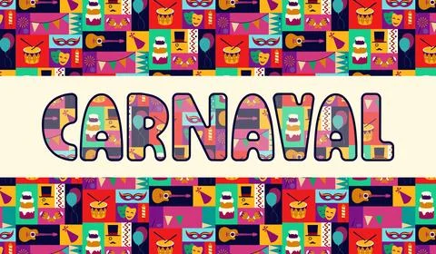 Happy Carnival vector poster 스톡 일러스트