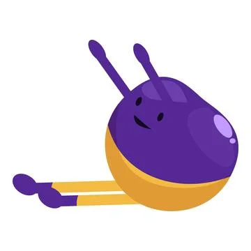 Happy cartoon character doing stretching exercises Stock Illustration