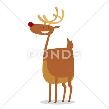 Happy cartoon Christmas Reindeer Stock Illustration