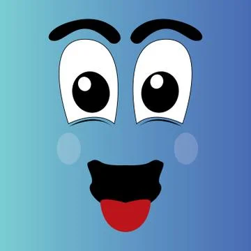 Happy cartoon face Illustrazione stock