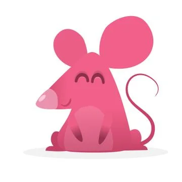 Happy cartoon mouse talking. Vector illustration isolated Stock Illustration
