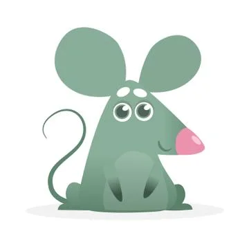 Happy cartoon mouse talking. Vector illustration isolated Stock Illustration