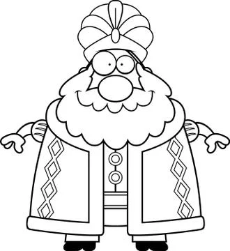 Happy Cartoon Sultan Stock Illustration