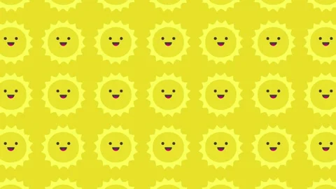 Happy Cartoon Sun Background Pattern 库存影片 319037429