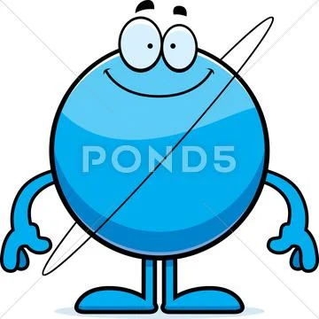 Happy cartoon uranus Stock Illustration
