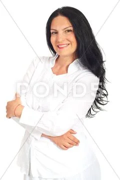 Happy casual woman Stock Photos