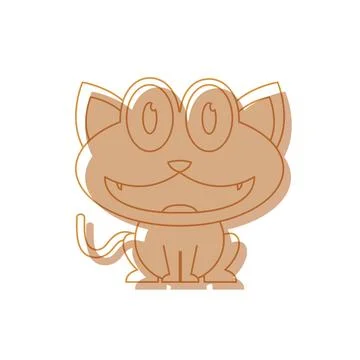 Happy cat cartoon face. Vector Stock Illustration
