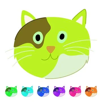 Happy cat face vector cartoon graphic Illustrazione stock