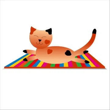 The happy cat has a rest Stock Illustration