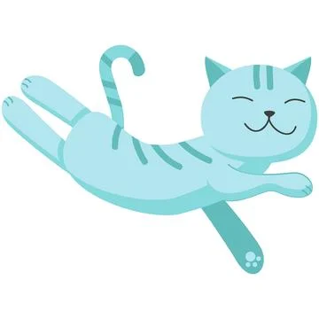 Happy cat vector icon cartoon cute sleep character Stock Illustration