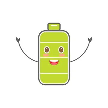 Happy character battery mascot vector. cartoon character illustration Stock Illustration
