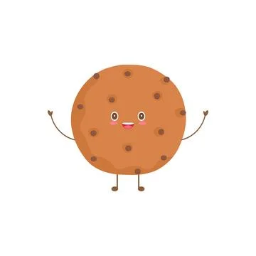 Happy character cookie with hands and legs mascot vector. cartoon character.. Stock Illustration