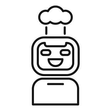 Happy chatbot receiving data from cloud computing, innovative communication.. Stock Illustration
