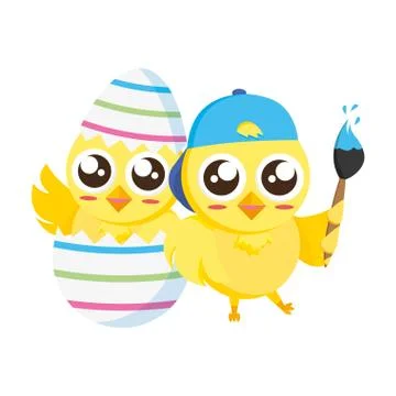 Happy chick easter Illustrazione stock