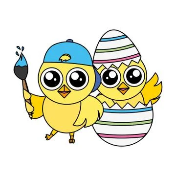 Happy chick easter Illustrazione stock