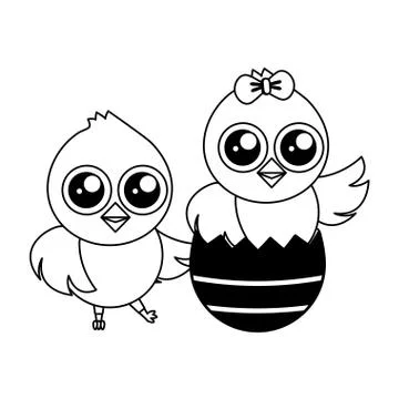 Happy chick easter Stock Illustration