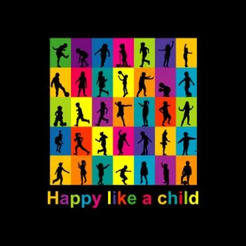 Happy like a child concept Stock Illustration