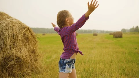 Happy child on field Vidéo 115889747