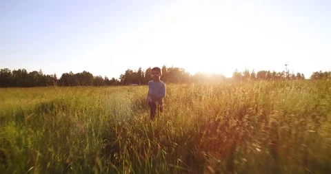 Happy Child running Stock Footage 108707928