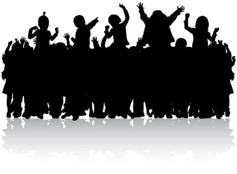 Happy children dancing Stock Illustration