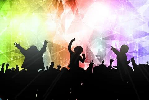 Happy children dancing Stock Illustration