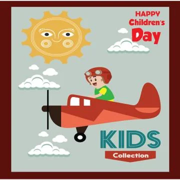 Happy children day background. Vector illustration of Universal Children day  Stock Illustration