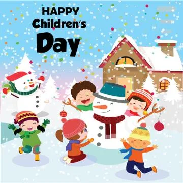 Happy children day background. Vector illustration of Universal Children day  Stock Illustration