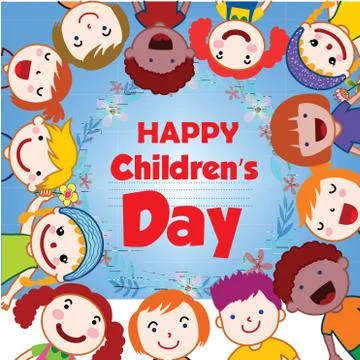 Happy children day background. Vector illustration of Universal Children day  Stock Illustration