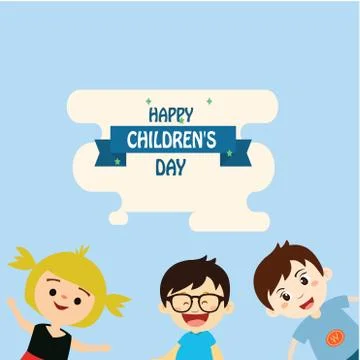 Happy children day background. Vector illustration of Universal Children day  Stock Illustration