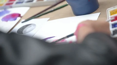 Happy Children Drawing Stock Footage 90682780