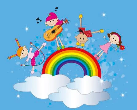 Happy children Stock Illustration