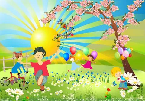 Happy children Stock Illustration