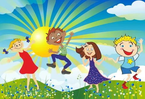 Happy children Stock Illustration