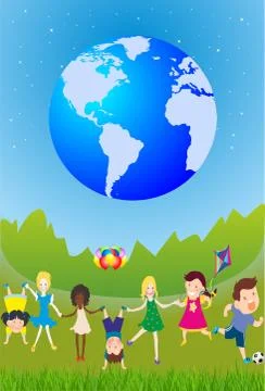 Happy children, Stock Illustration
