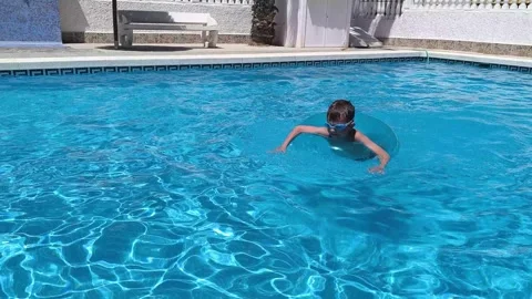 Happy children pool fun splash water happy summer kids splashing in pool kids Stock Footage 275271588