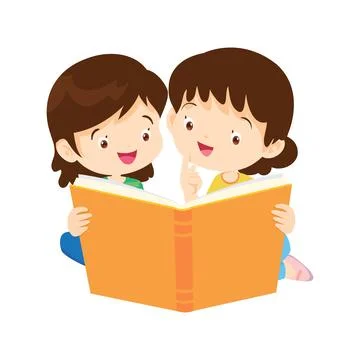 Happy Children reading book Back to School Concept kids and book Stock Illustration