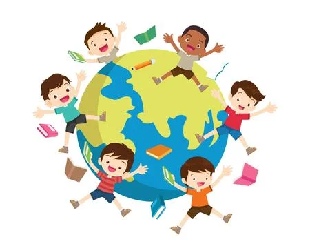 Happy Children reading book Back to School Concept kids and book Stock Illustration