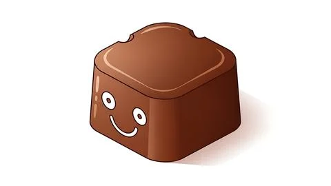 Happy chocolate square Stock Illustration