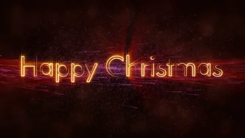 "Happy Christmas" text loop animation over dark animated background Stock-Footage 98154422
