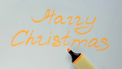 Happy christmas written by a marker Stock Footage 80719185