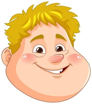 Happy chubby boy face Stock Illustration