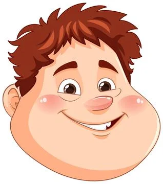 Happy chubby boy face Illustrazione stock