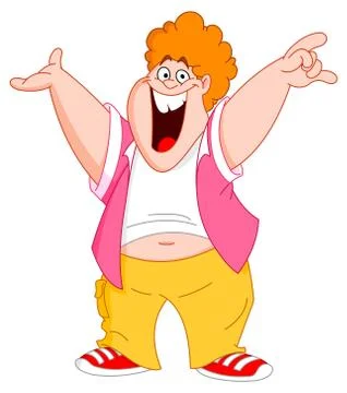 Happy chubby guy Stock Illustration