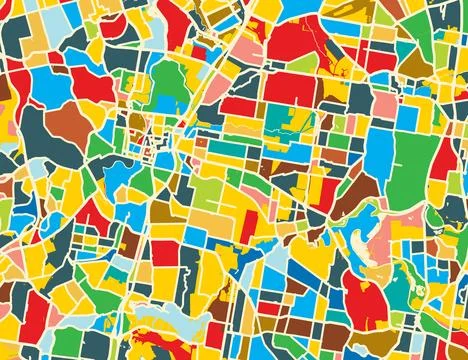 Happy city map Stock Illustration