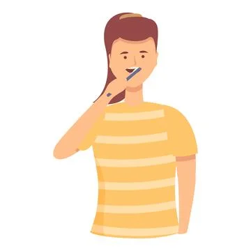 Happy clean icon cartoon vector. Teeth brush Stock Illustration