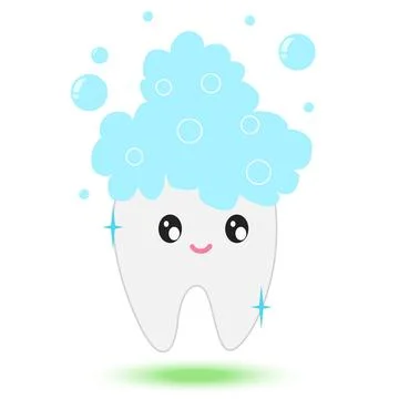 Happy clean tooth. The tooth is washed. Vector illustration Stock Illustration