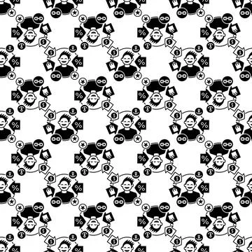 Happy client pattern seamless vector 스톡 일러스트